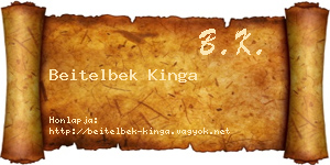 Beitelbek Kinga névjegykártya